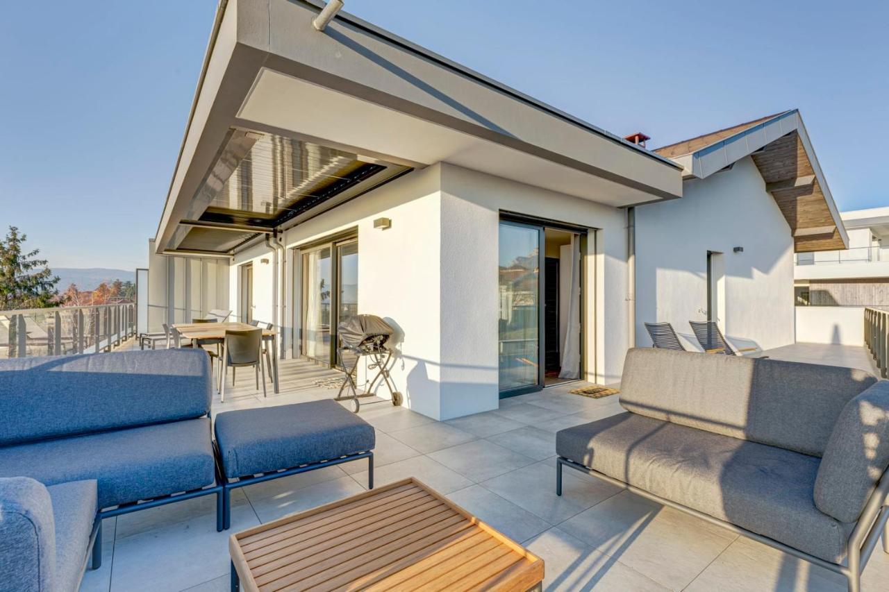 Serenity - 3 Bedroom Top Floor Apartment Parking & Lake View Terrace Annecy Extérieur photo